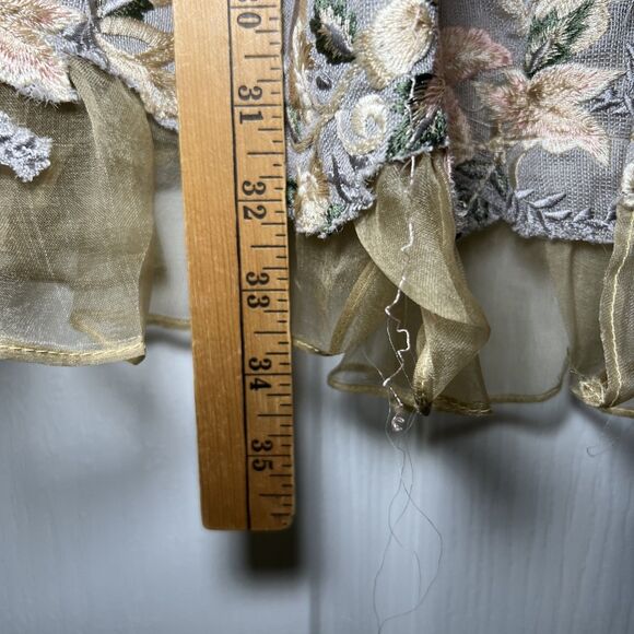 Sana Safinaz Embroidered Open Front Coat Jacket Small Fairycore Ethereal Floral - Picture 14 of 14